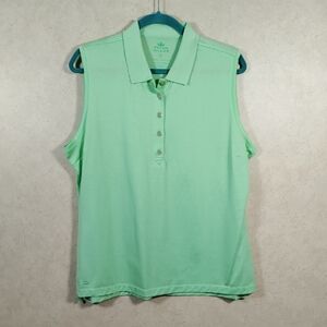 03529 Peter Millar green sleeveless 1/2 button knit shirt XL NEW